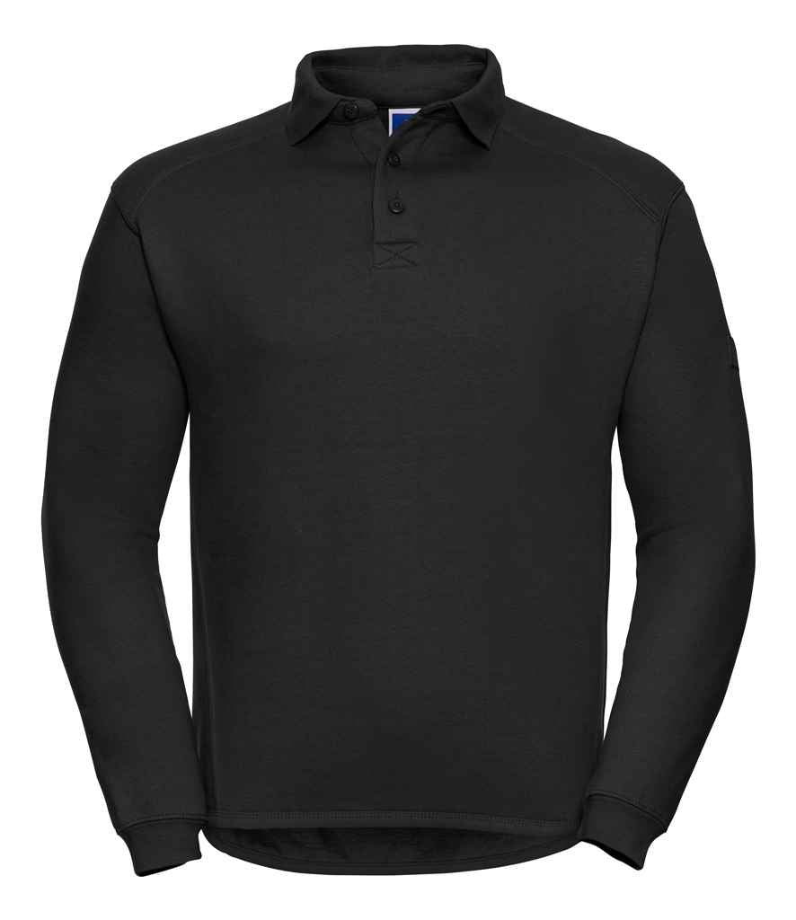 Russell 012M Black Front - Ready to be Embroidered and Printed by Custard Workwear - Cheap Personalised and Customised Workwear in Nottinghamshire, Derbyshire and Leicestershire