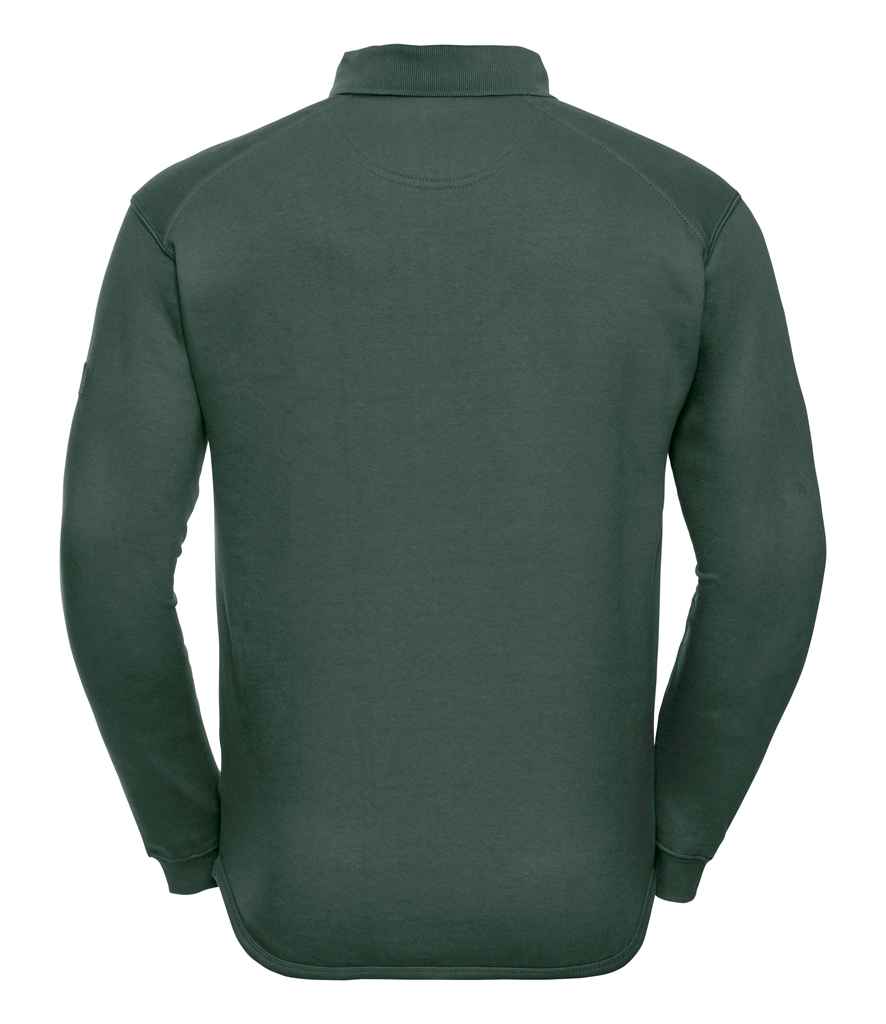 Russell 012M Bottle Green Back - Ready to be Embroidered and Printed by Custard Workwear - Cheap Personalised and Customised Workwear in Nottinghamshire, Derbyshire and Leicestershire
