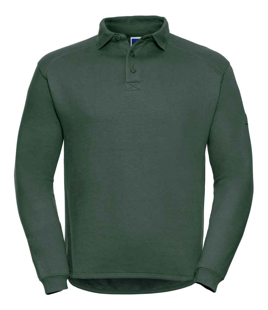 Russell 012M Bottle Green Front - Ready to be Embroidered and Printed by Custard Workwear - Cheap Personalised and Customised Workwear in Nottinghamshire, Derbyshire and Leicestershire
