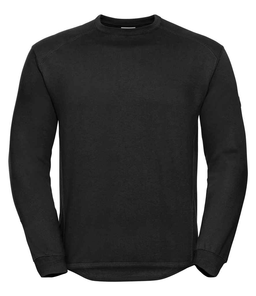 Russell 013M Black Front - Ready to be Embroidered and Printed by Custard Workwear - Cheap Personalised and Customised Workwear in Nottinghamshire, Derbyshire and Leicestershire