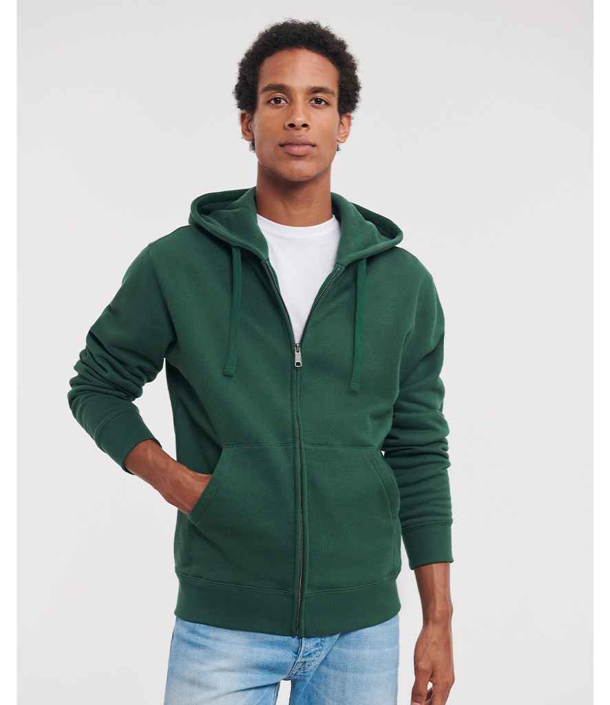 Russell 266M Bottle Green Model - Ready to be Embroidered and Printed by Custard Workwear - Cheap Personalised and Customised Workwear in Nottinghamshire, Derbyshire and Leicestershire