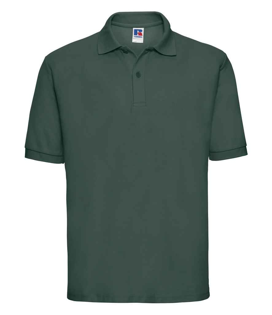 Russell 539M Bottle Green Front - Ready to be Embroidered and Printed by Custard Workwear - Cheap Personalised and Customised Workwear in Nottinghamshire, Derbyshire and Leicestershire