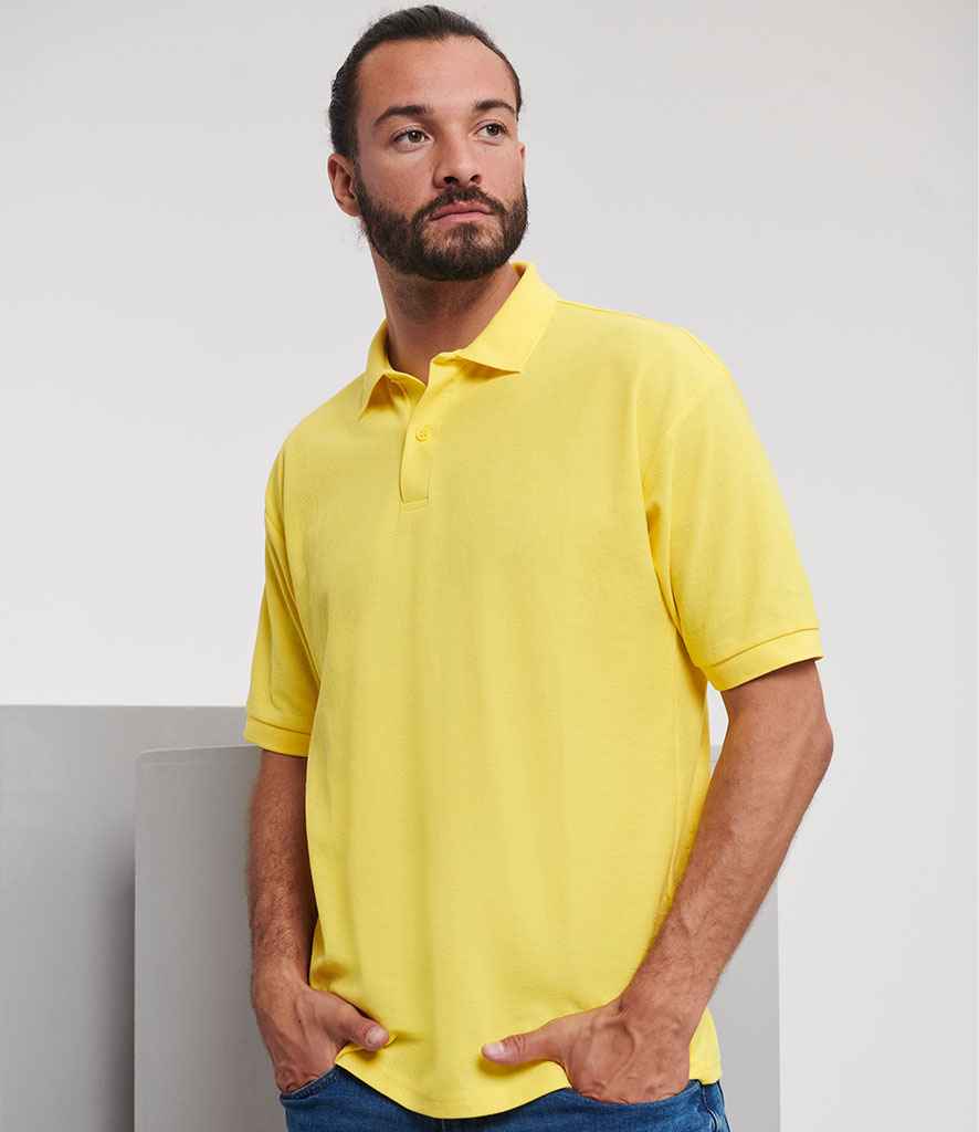 Russell 539M Yellow Model - Ready to be Embroidered and Printed by Custard Workwear - Cheap Personalised and Customised Workwear in Nottinghamshire, Derbyshire and Leicestershire