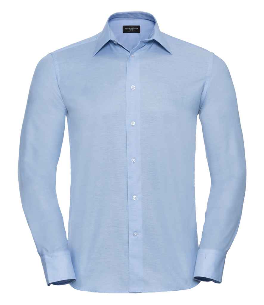 Russell 922M Oxford Blue Front - Ready to be Embroidered and Printed by Custard Workwear - Cheap Personalised and Customised Workwear in Nottinghamshire, Derbyshire and Leicestershire