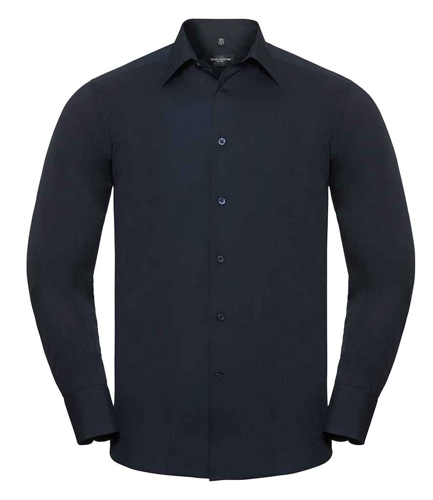 Russell 924M French Navy Front - Ready to be Printed by Custard Workwear - Cheap Personalised and Customised Workwear in Nottinghamshire, Derbyshire and Leicestershire