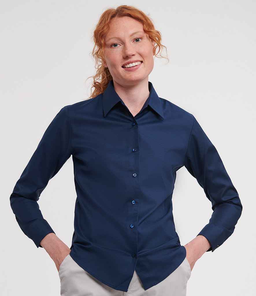 Russell 932F Bright Navy Model - Ready to be Embroidered and Printed by Custard Workwear - Cheap Personalised and Customised Workwear in Nottinghamshire, Derbyshire and Leicestershire