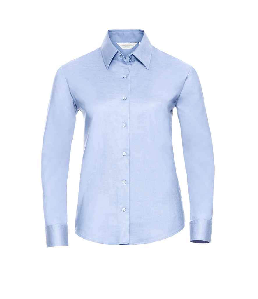 Russell 932F Oxford Blue Front - Ready to be Embroidered and Printed by Custard Workwear - Cheap Personalised and Customised Workwear in Nottinghamshire, Derbyshire and Leicestershire