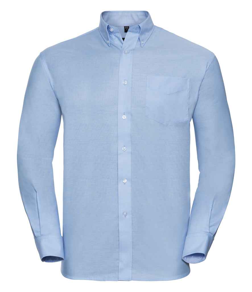 Russell 932M Oxford Blue Front - Ready to be Embroidered and Printed by Custard Workwear - Cheap Personalised and Customised Workwear in Nottinghamshire, Derbyshire and Leicestershire