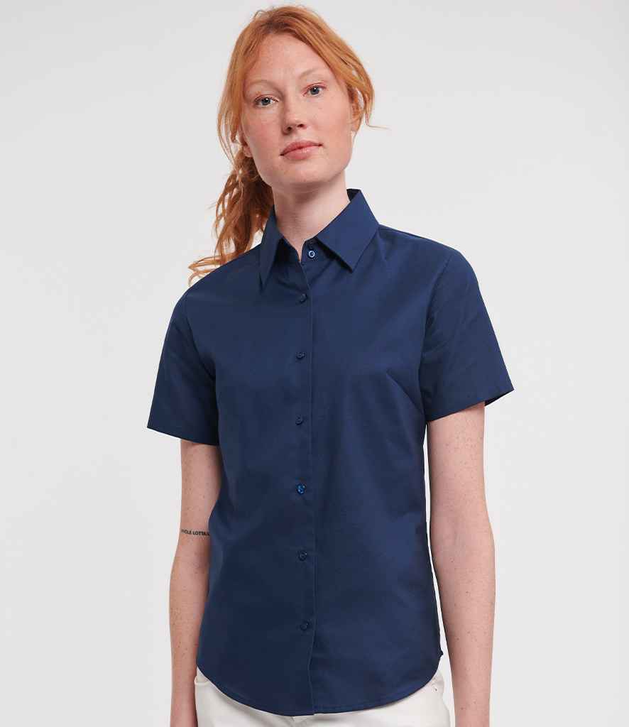 Russell 933F Bright Navy Model - Ready to be Embroidered and Printed by Custard Workwear - Cheap Personalised and Customised Workwear in Nottinghamshire, Derbyshire and Leicestershire
