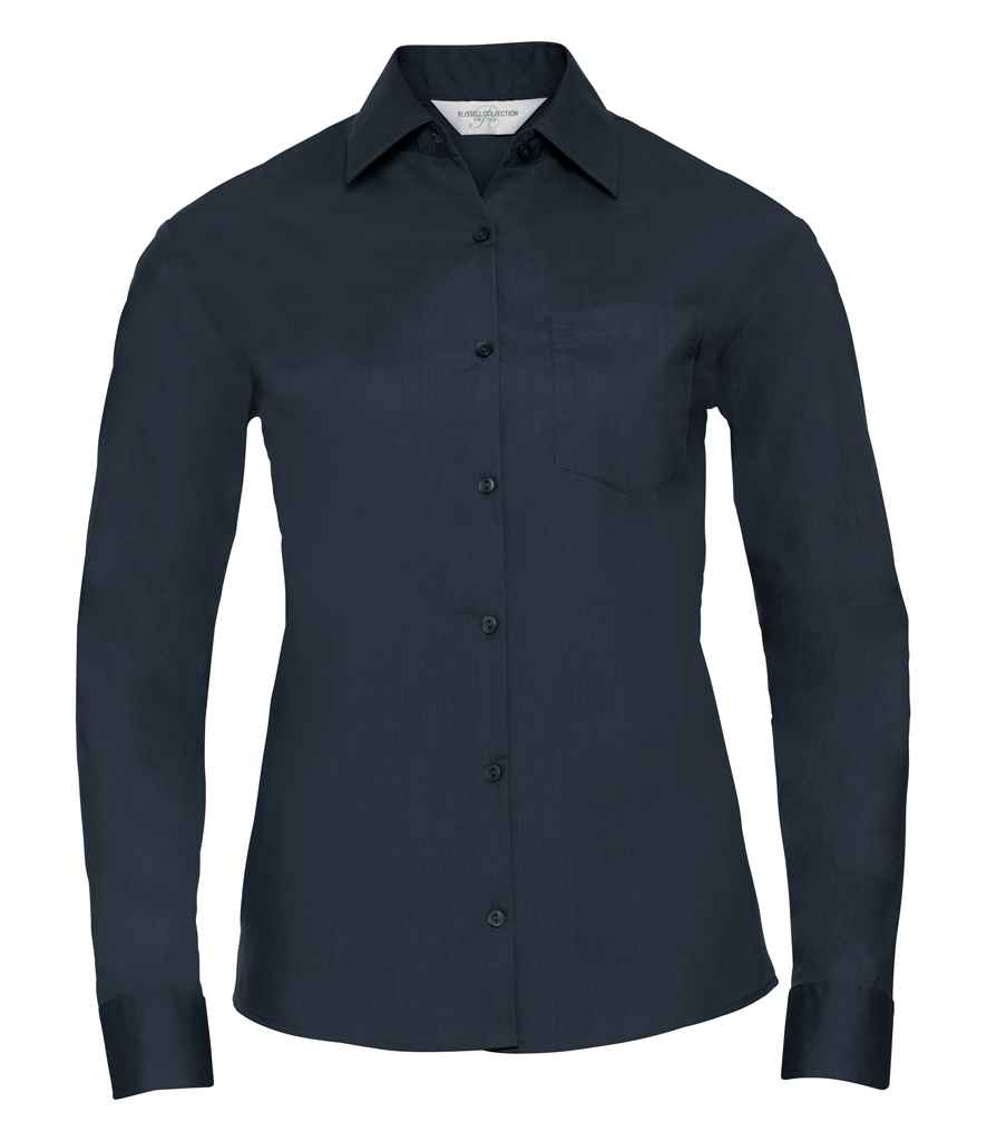 Russell 934F French Navy Front - Ready to be Printed by Custard Workwear - Cheap Personalised and Customised Workwear in Nottinghamshire, Derbyshire and Leicestershire
