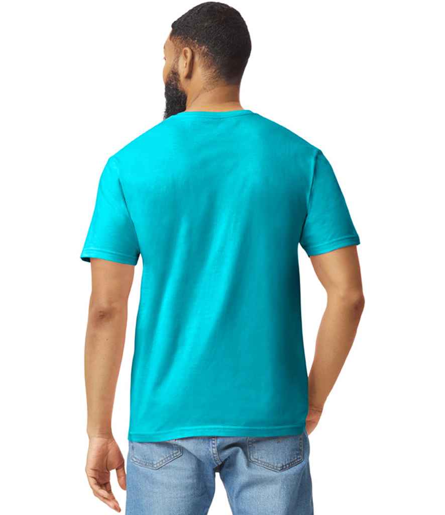 Gildan GD01 Tropical Blue Model - Ready to be Printed by Custard Workwear - Cheap Personalised and Customised Workwear in Nottinghamshire, Derbyshire and Leicestershire