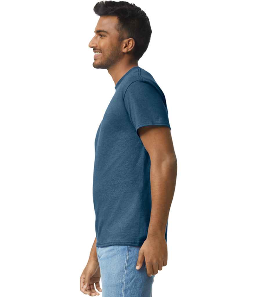 Gildan GD02 Blue Dusk Model -  Ready to be Embroidered and Printed by Custard Workwear - Cheap Personalised and Customised Workwear in Nottinghamshire, Derbyshire and Leicestershire