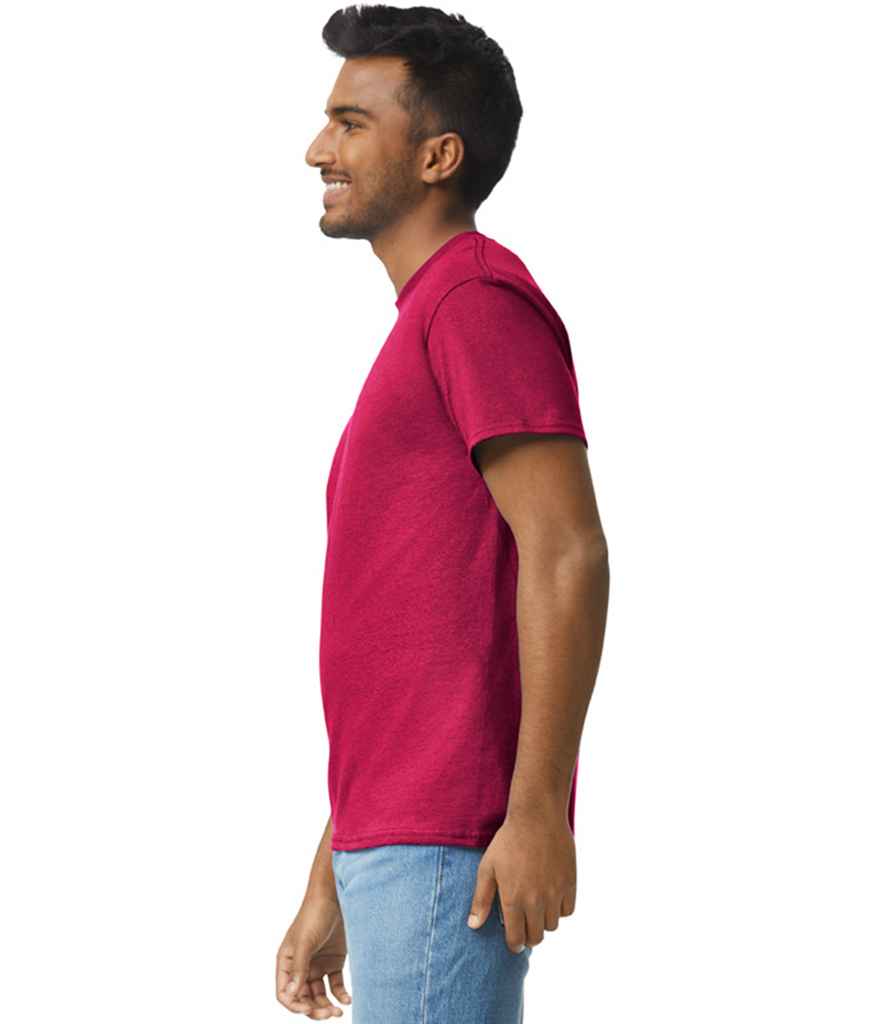 Gildan GD02 Cardinal Red Model -  Ready to be Embroidered and Printed by Custard Workwear - Cheap Personalised and Customised Workwear in Nottinghamshire, Derbyshire and Leicestershire