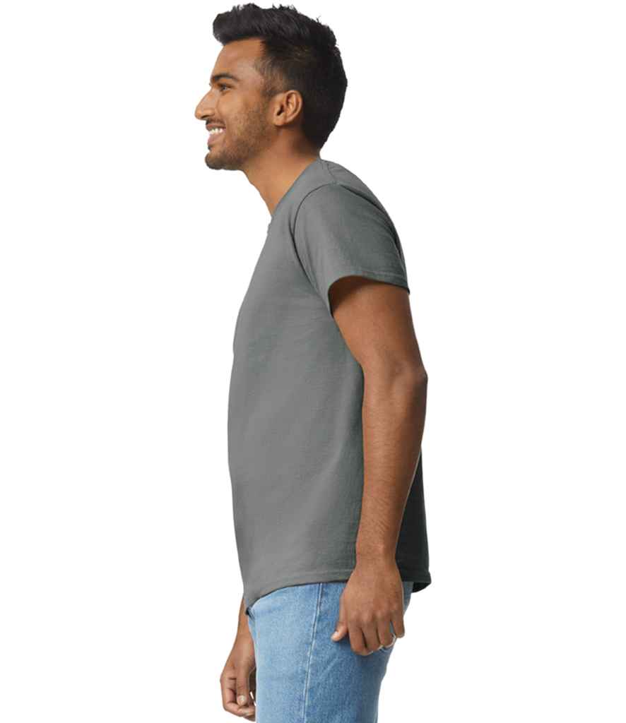 Gildan GD02 Charcoal Model -  Ready to be Embroidered and Printed by Custard Workwear - Cheap Personalised and Customised Workwear in Nottinghamshire, Derbyshire and Leicestershire