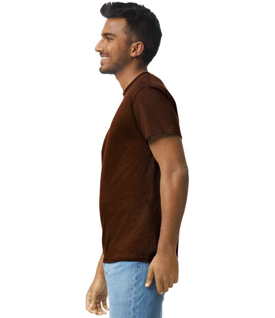 Gildan GD02 Dark Chocolate Model -  Ready to be Embroidered and Printed by Custard Workwear - Cheap Personalised and Customised Workwear in Nottinghamshire, Derbyshire and Leicestershire