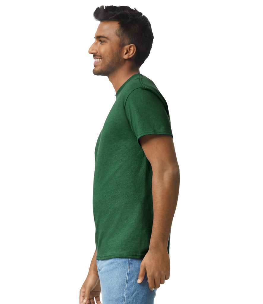 Gildan GD02 Forest Green Model -  Ready to be Embroidered and Printed by Custard Workwear - Cheap Personalised and Customised Workwear in Nottinghamshire, Derbyshire and Leicestershire