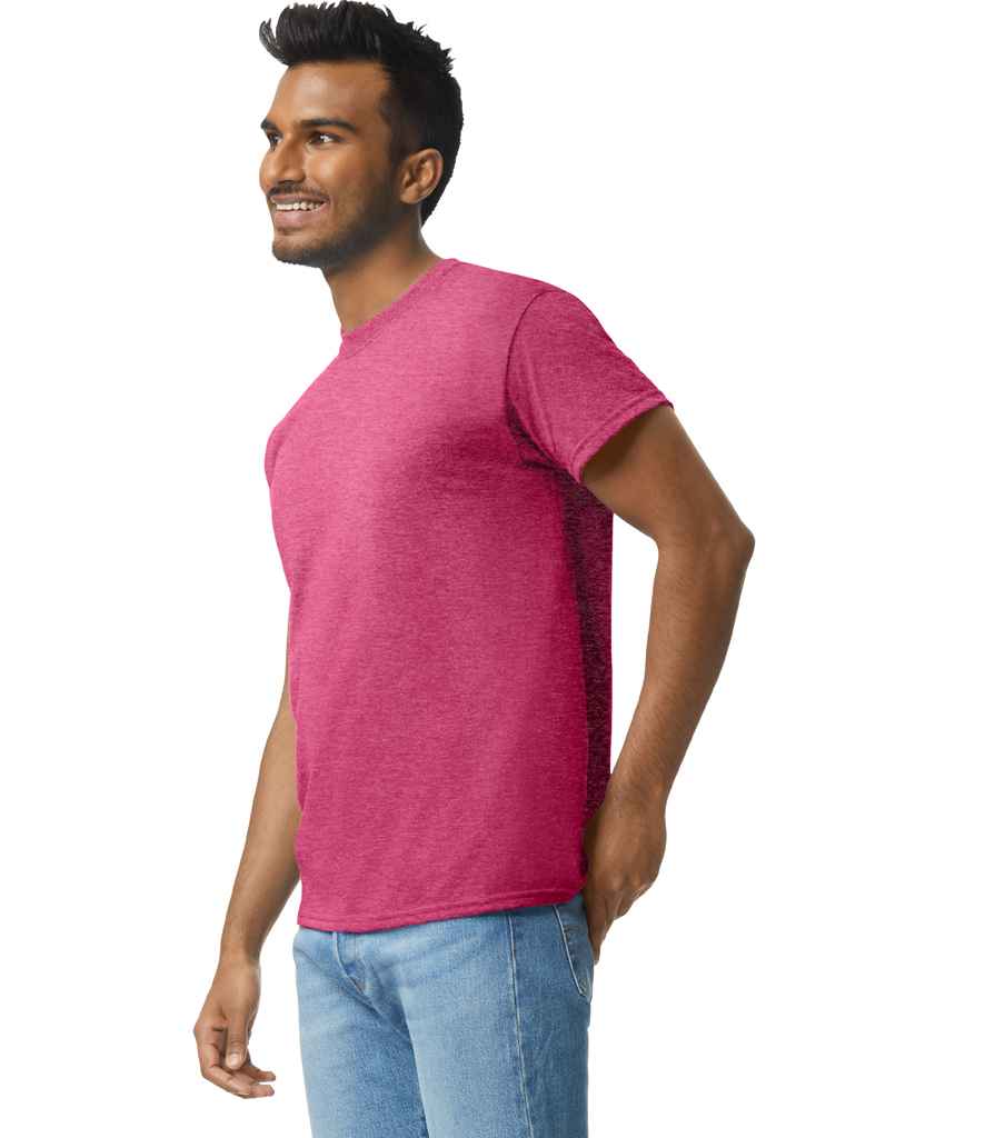 Gildan GD02 Heather Cardinal Model -  Ready to be Embroidered and Printed by Custard Workwear - Cheap Personalised and Customised Workwear in Nottinghamshire, Derbyshire and Leicestershire