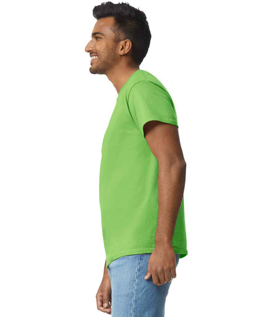 Gildan GD02 Lime Green Model - Ready to be Embroidered and Printed by Custard Workwear - Cheap Personalised and Customised Workwear in Nottinghamshire, Derbyshire and Leicestershire