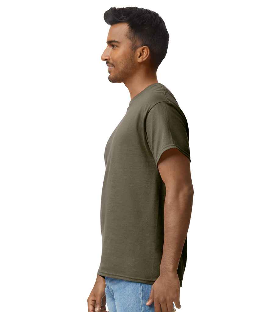 Gildan GD02 Olive Green Model -  Ready to be Embroidered and Printed by Custard Workwear - Cheap Personalised and Customised Workwear in Nottinghamshire, Derbyshire and Leicestershire