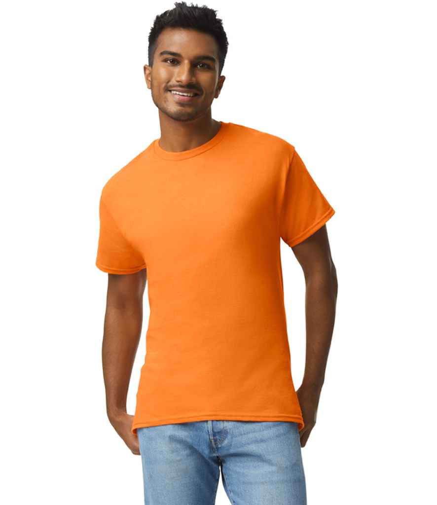 Gildan GD02 S Orange Model - Ready to be Embroidered and Printed by Custard Workwear - Cheap Personalised and Customised Workwear in Nottinghamshire, Derbyshire and Leicestershire