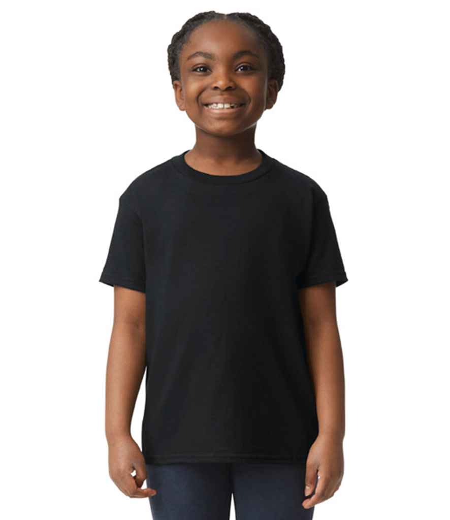 Gildan GD05B Black Model - Ready to be Embroidered and Printed by Custard Workwear - Cheap Personalised and Customised Workwear in Nottinghamshire, Derbyshire and Leicestershire