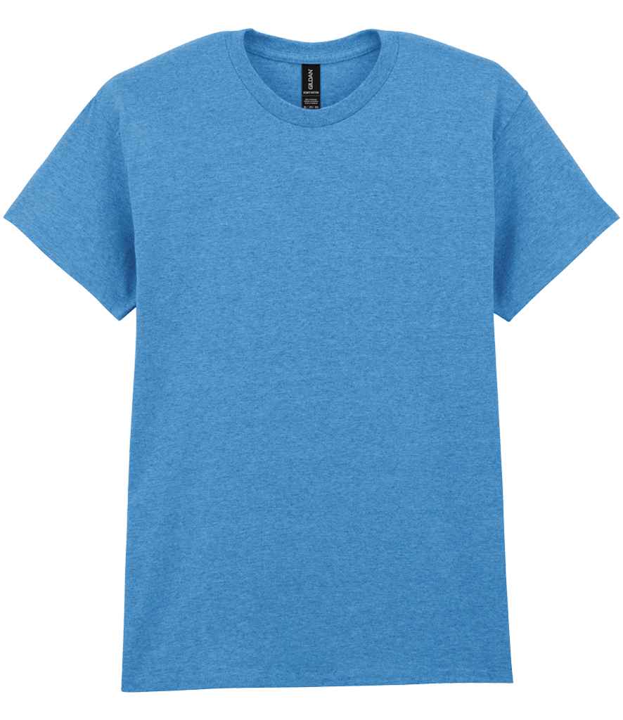 Gildan GD05 Heather Sapphire Front - Ready to be Embroidered and Printed by Custard Workwear - Cheap Personalised and Customised Workwear in Nottinghamshire, Derbyshire and Leicestershire