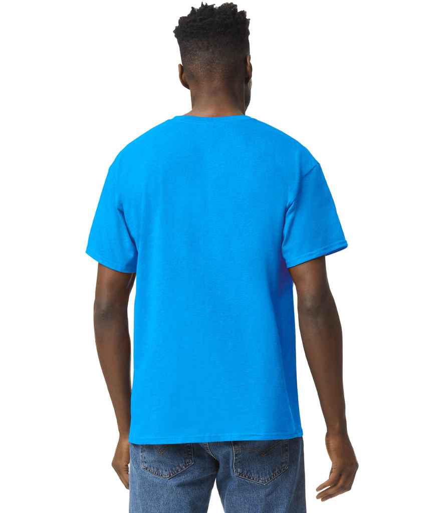 Gildan GD05 Heather Sapphire Model - Ready to be Embroidered and Printed by Custard Workwear - Cheap Personalised and Customised Workwear in Nottinghamshire, Derbyshire and Leicestershire