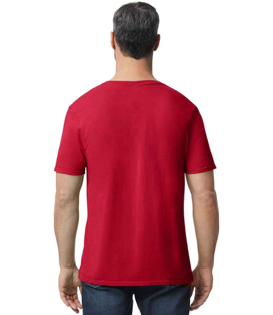 Gildan GD10 Cherry Red Model - Ready to be Printed by Custard Workwear - Cheap Personalised and Customised Workwear in Nottinghamshire, Derbyshire and Leicestershire