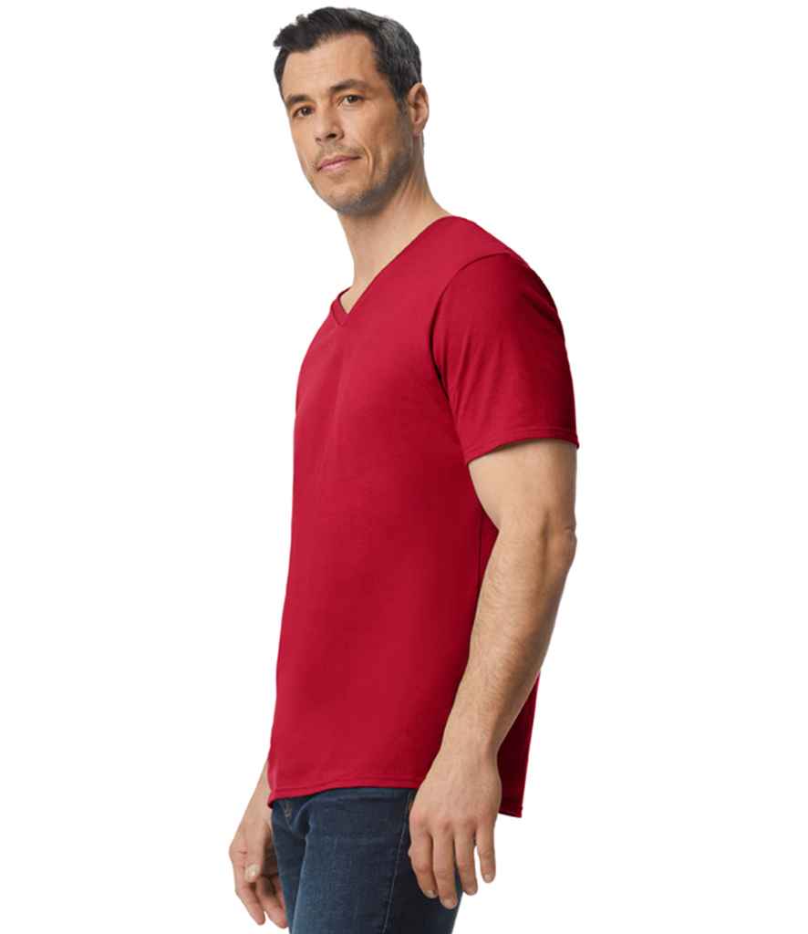 Gildan GD10 Cherry Red Model - Ready to be Printed by Custard Workwear - Cheap Personalised and Customised Workwear in Nottinghamshire, Derbyshire and Leicestershire