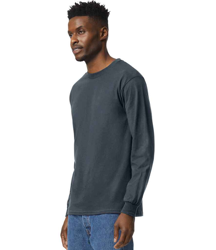 Gildan GD14 Dark Heather Model - Ready to be Embroidered and Printed by Custard Workwear - Cheap Personalised and Customised Workwear in Nottinghamshire, Derbyshire and Leicestershire