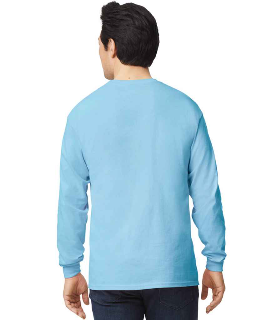 Gildan GD14 Light Blue Model - Ready to be Embroidered and Printed by Custard Workwear - Cheap Personalised and Customised Workwear in Nottinghamshire, Derbyshire and Leicestershire