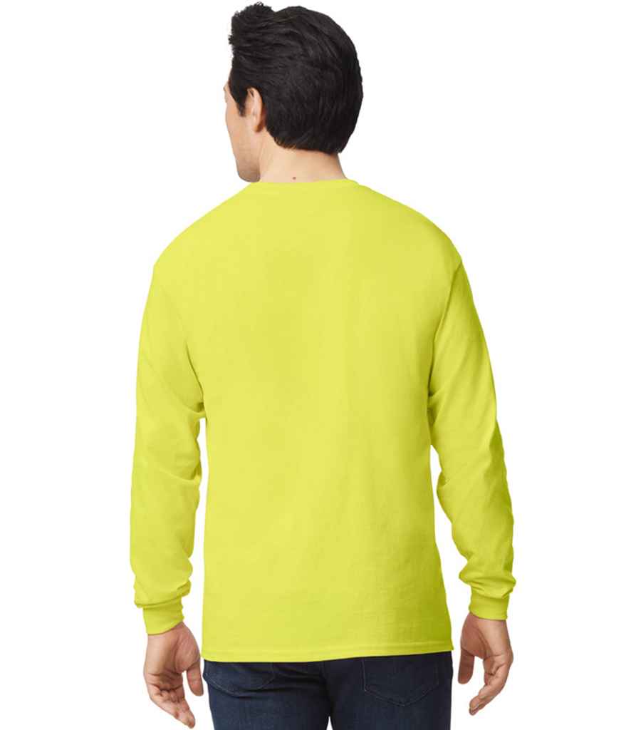 Gildan GD14 Safety Green Model - Ready to be Embroidered and Printed by Custard Workwear - Cheap Personalised and Customised Workwear in Nottinghamshire, Derbyshire and Leicestershire