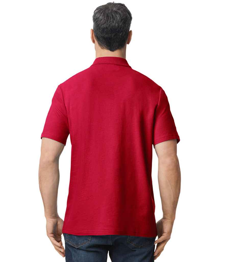 Gildan GD35 Cherry Red Model - Ready to be Embroidered and Printed by Custard Workwear - Cheap Personalised and Customised Workwear in Nottinghamshire, Derbyshire and Leicestershire