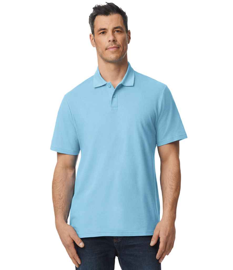 Gildan GD35 Light Blue Model - Ready to be Embroidered and Printed by Custard Workwear - Cheap Personalised and Customised Workwear in Nottinghamshire, Derbyshire and Leicestershire