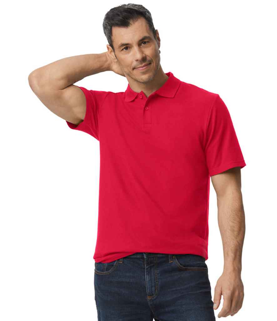 Gildan GD35 Red Model - Ready to be Embroidered and Printed by Custard Workwear - Cheap Personalised and Customised Workwear in Nottinghamshire, Derbyshire and Leicestershire