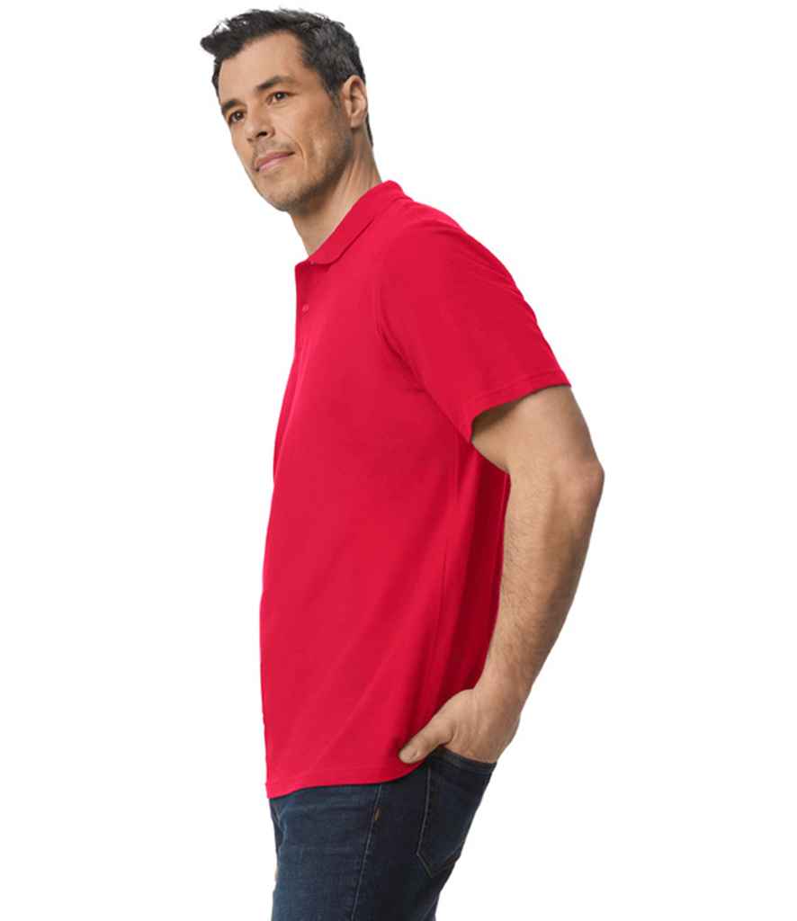 Gildan GD35 Red Model - Ready to be Embroidered and Printed by Custard Workwear - Cheap Personalised and Customised Workwear in Nottinghamshire, Derbyshire and Leicestershire