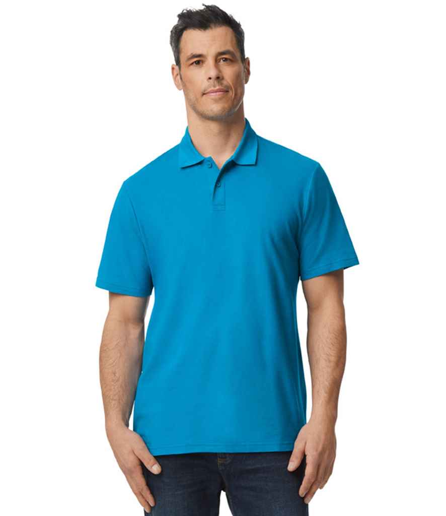 Gildan GD35 Sapphire Blue Model - Ready to be Embroidered and Printed by Custard Workwear - Cheap Personalised and Customised Workwear in Nottinghamshire, Derbyshire and Leicestershire