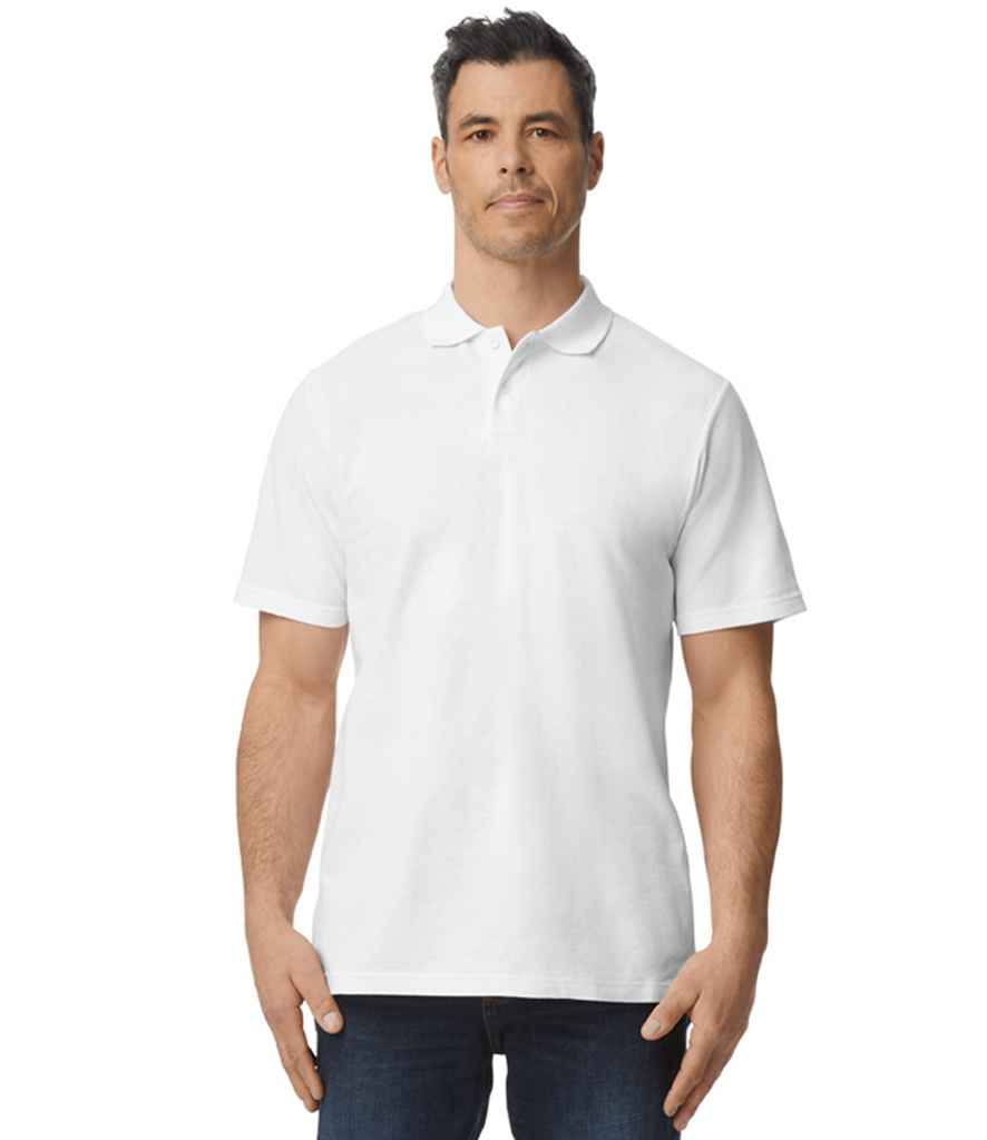 Gildan GD35 White Model - Ready to be Embroidered and Printed by Custard Workwear - Cheap Personalised and Customised Workwear in Nottinghamshire, Derbyshire and Leicestershire