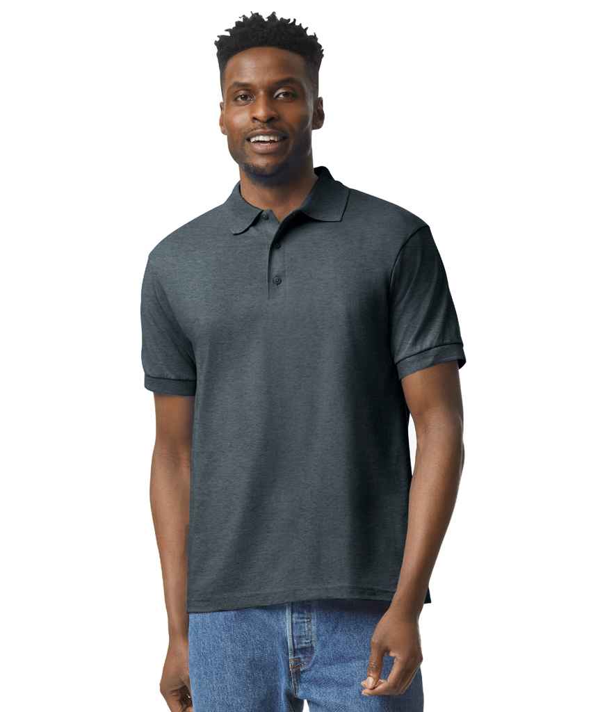 Gildan GD40 Dark Heather Model - Ready to be Embroidered and Printed by Custard Workwear - Cheap Personalised and Customised Workwear in Nottinghamshire, Derbyshire and Leicestershire