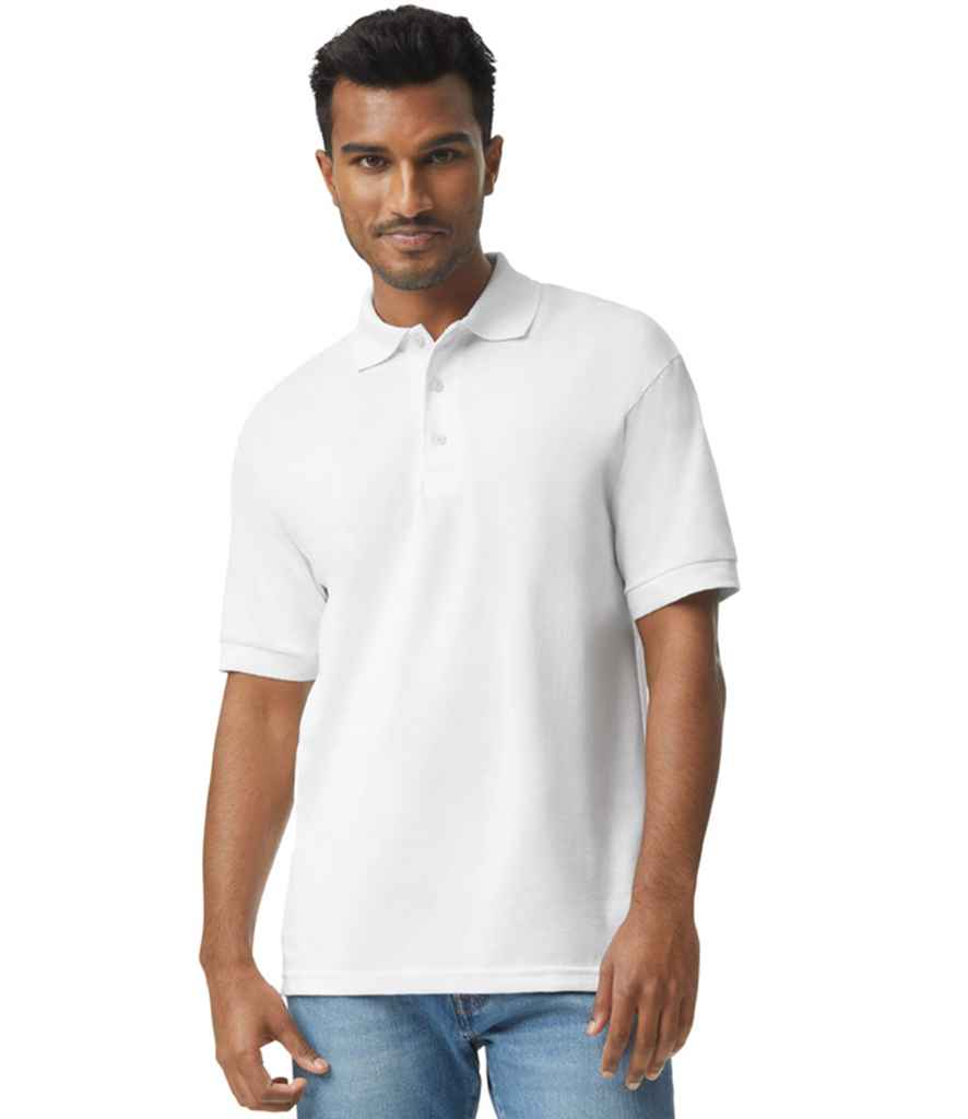 Gildan GD40 White Model - Ready to be Embroidered and Printed by Custard Workwear - Cheap Personalised and Customised Workwear in Nottinghamshire, Derbyshire and Leicestershire