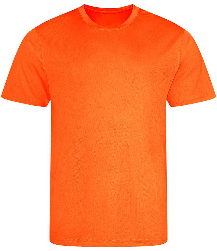 Just Cool JC001B Electric Orange Front - Ready to be Printed by Custard Workwear - Cheap Personalised and Customised Workwear in Nottinghamshire, Derbyshire and Leicestershire