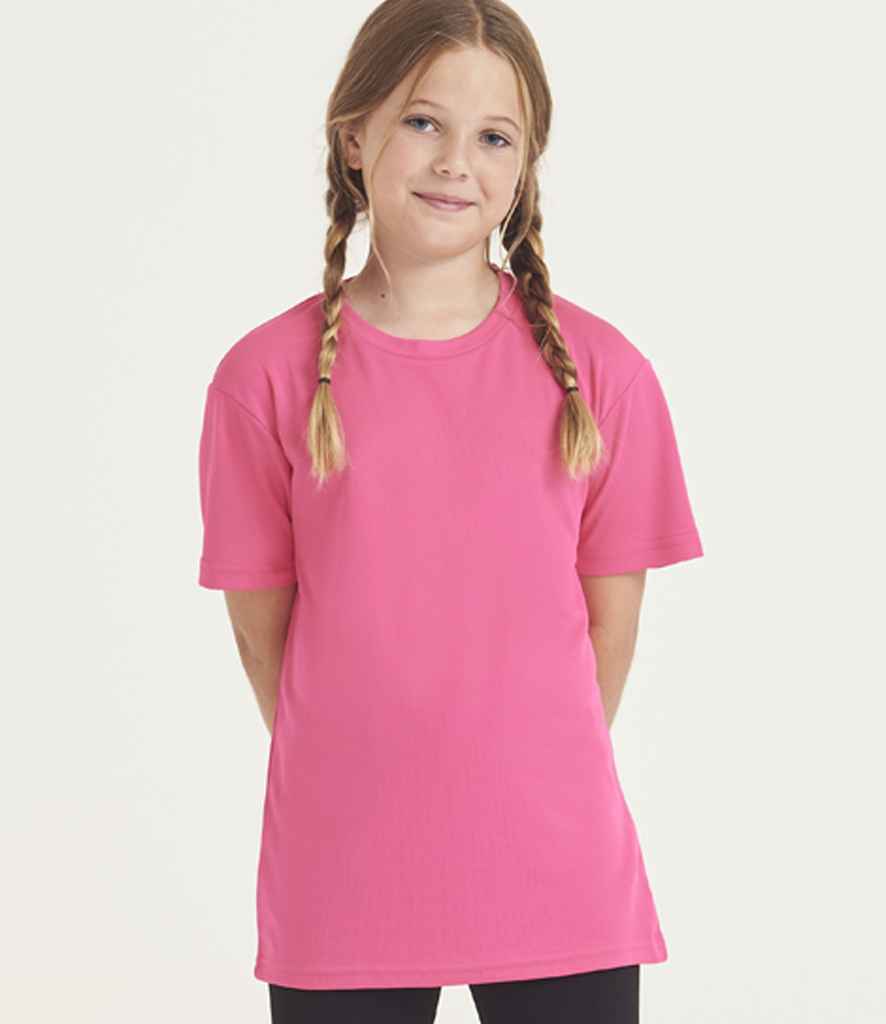 Just Cool JC001B Hyper Pink Model - Ready to be Printed by Custard Workwear - Cheap Personalised and Customised Workwear in Nottinghamshire, Derbyshire and Leicestershire