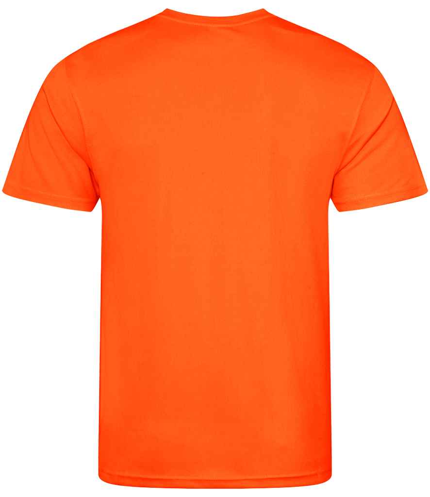 Just Cool JC001 Electric Orange Back -  Ready to be Printed by Custard Workwear - Cheap Personalised and Customised Workwear in Nottinghamshire, Derbyshire and Leicestershire