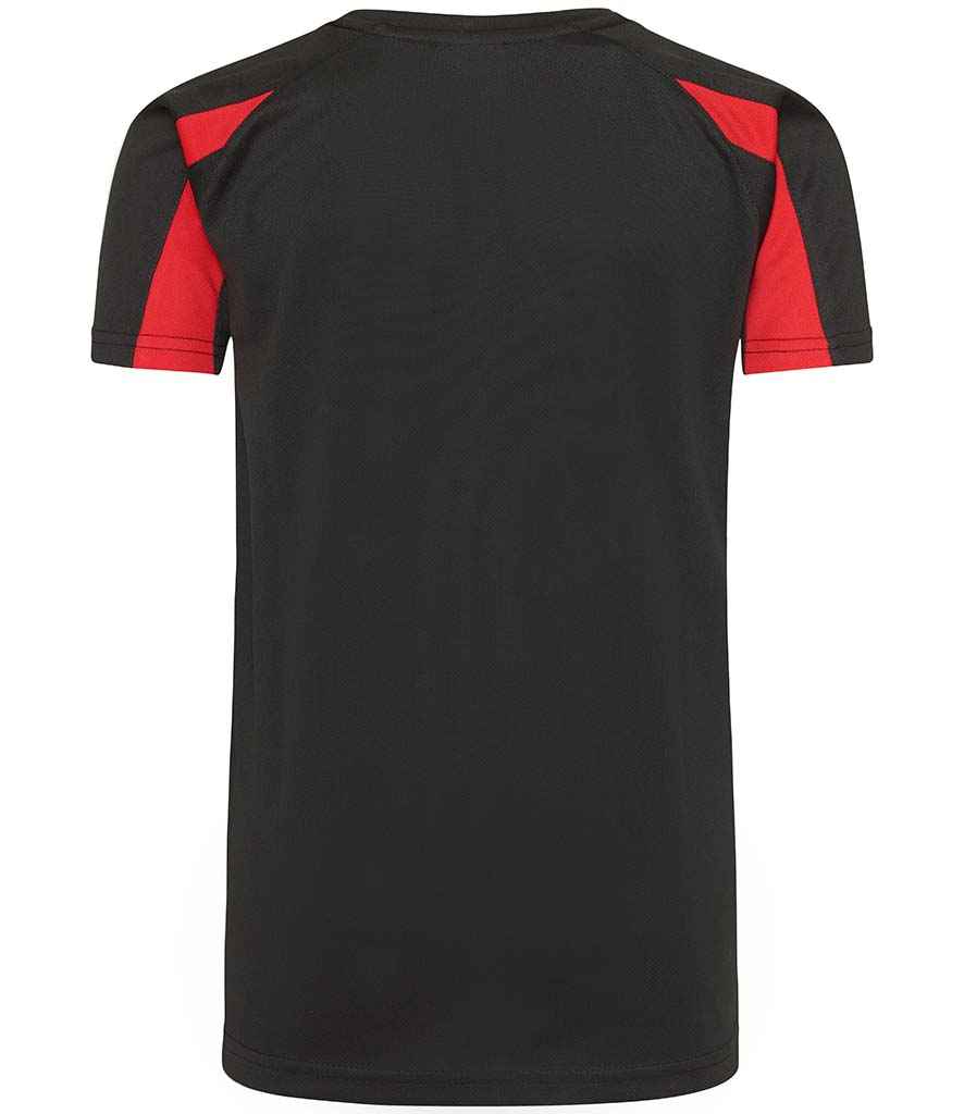 Just Cool JC003B Jet Black/Fire Red Back - Ready to be Printed by Custard Workwear - Cheap Personalised and Customised Workwear in Nottinghamshire, Derbyshire and Leicestershire