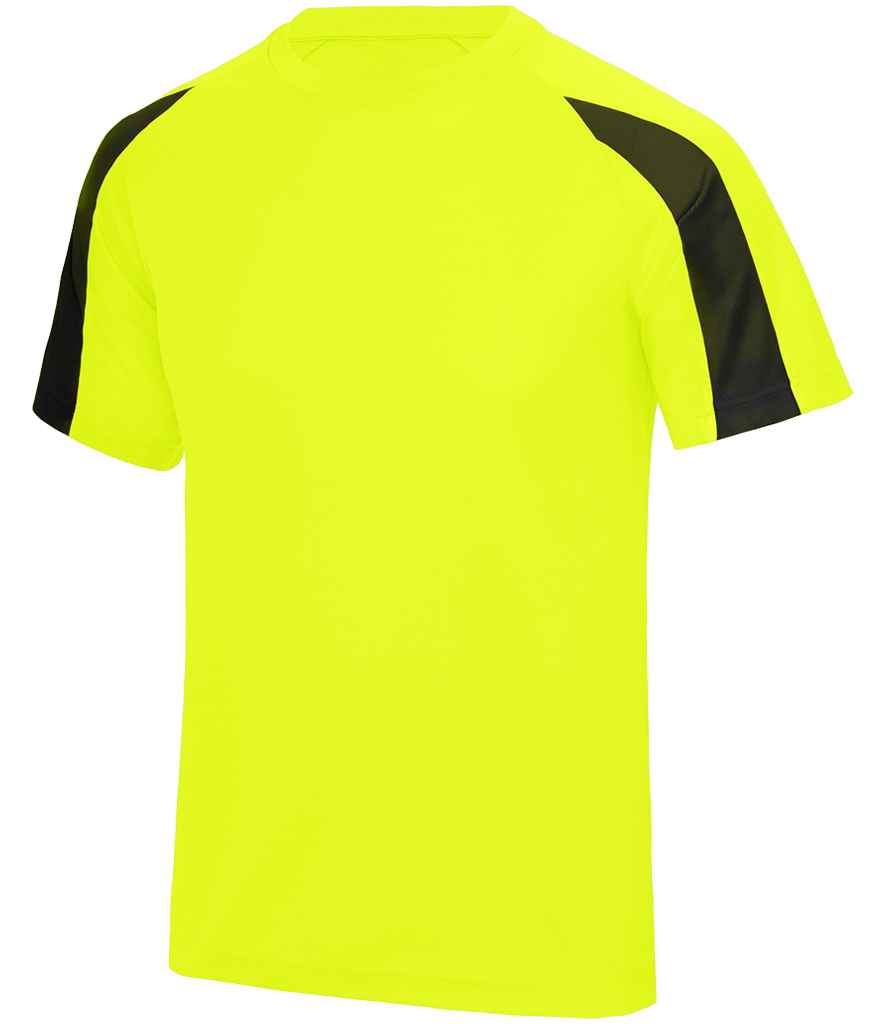 Just Cool JC003 Electric Yellow/Jet Black Front - Ready to be Printed by Custard Workwear - Cheap Personalised and Customised Workwear in Nottinghamshire, Derbyshire and Leicestershire