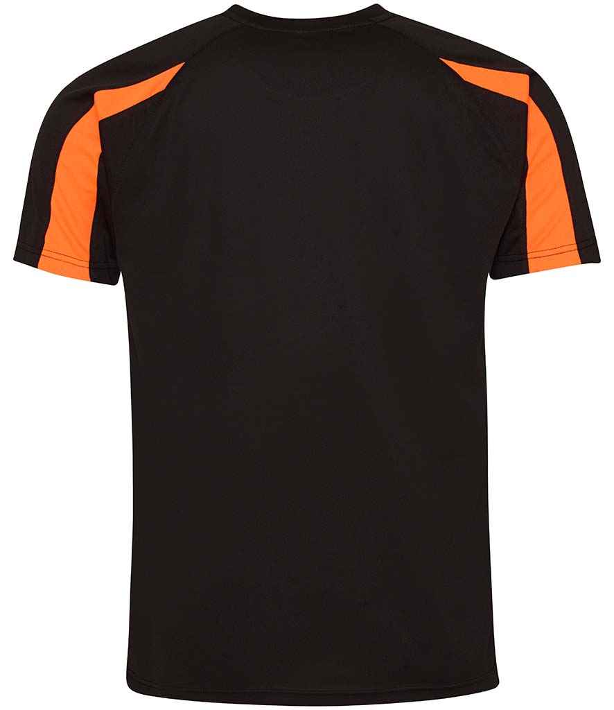 Just Cool JC003 Jet Black/Electric Orange Back -  Ready to be Printed by Custard Workwear - Cheap Personalised and Customised Workwear in Nottinghamshire, Derbyshire and Leicestershire