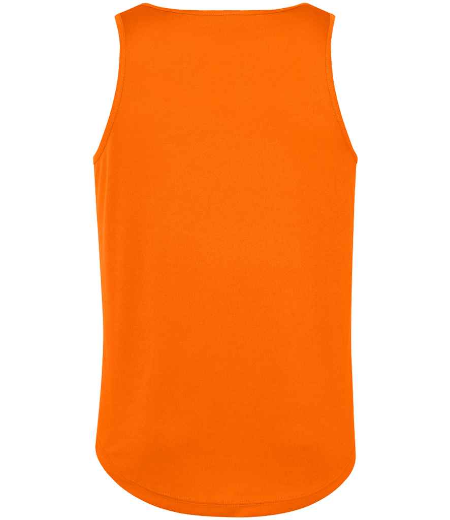 Just Cool JC007 Electric Orange Back - Ready to be Printed by Custard Workwear - Cheap Personalised and Customised Workwear in Nottinghamshire, Derbyshire and Leicestershire