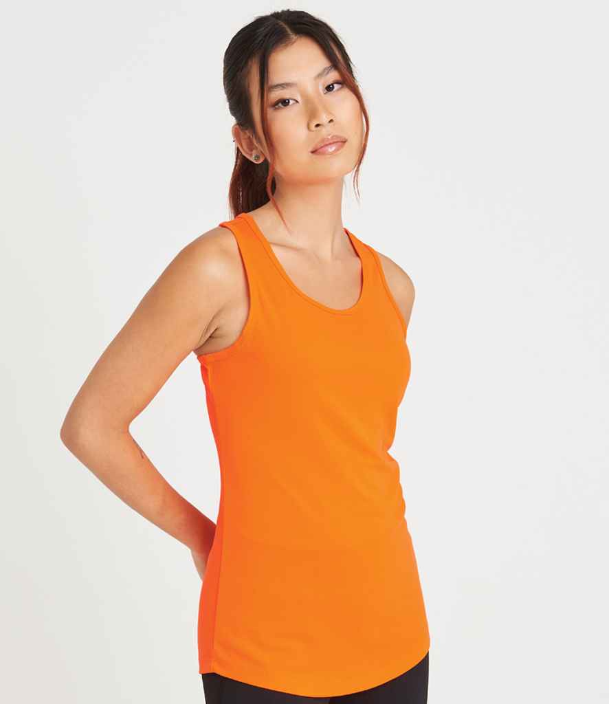 Just Cool JC015 Electric Orange Model - Ready to be Printed by Custard Workwear - Cheap Personalised and Customised Workwear in Nottinghamshire, Derbyshire and Leicestershire