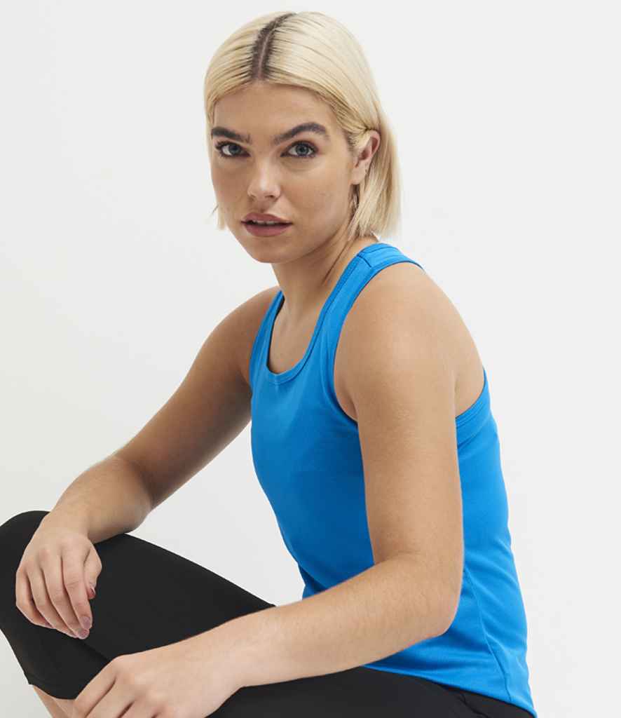 Just Cool JC015 Sapphire Blue Model -  Ready to be Printed by Custard Workwear - Cheap Personalised and Customised Workwear in Nottinghamshire, Derbyshire and Leicestershire