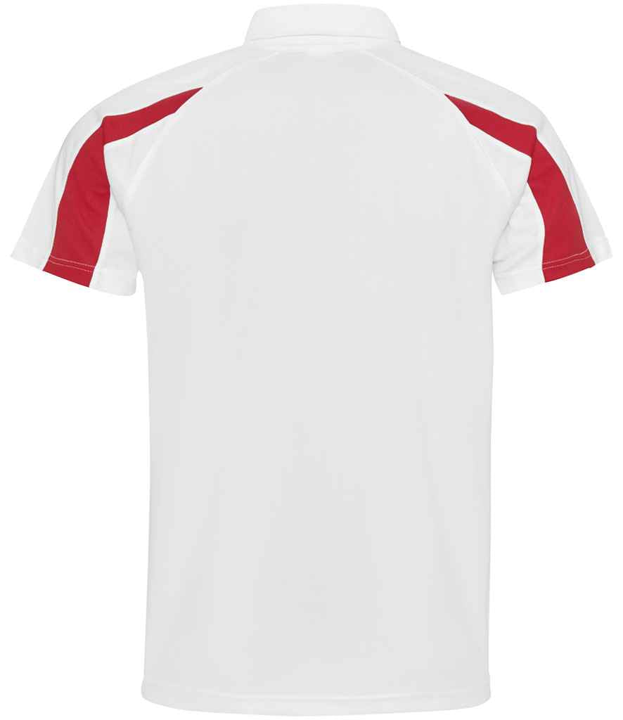 Just Cool JC043 Arctic White/Fire Red Back - Ready to be Embroidered and Printed by Custard Workwear - Cheap Personalised and Customised Workwear in Nottinghamshire, Derbyshire and Leicestershire